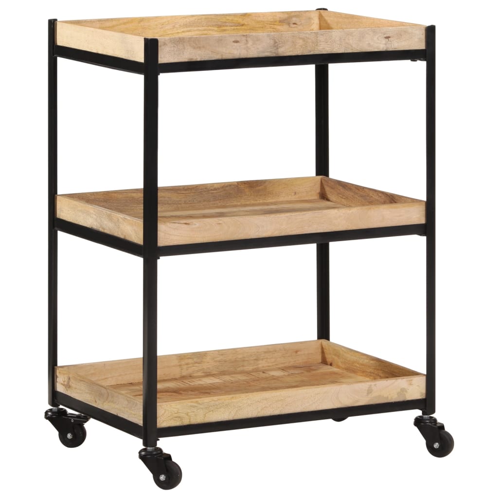 Kitchen Trolley 60x40x80 cm Solid Rough Wood Mango